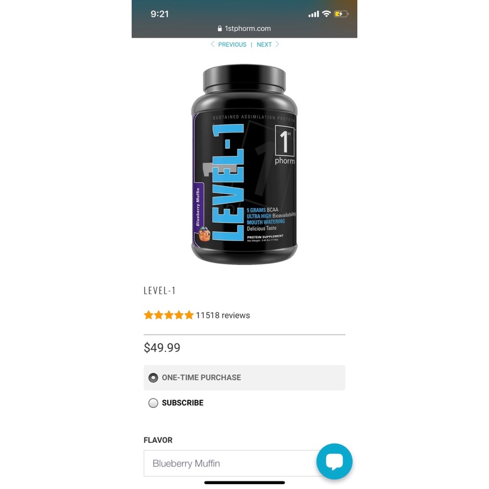 1st Phorm Level 1 Blueberry Muffin